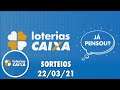 Loterias CAIXA: Quina, Lotofácil 22/03/2021