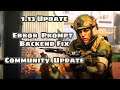 Update 1.13 | Xbox PS4 Error Prompt | Community Update | Call of Duty Modern Warfare