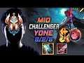 Challenger Yone MID vs Zoe - 챌린저 미드 요네 템트리 룬 돌풍 정복자 ヨネ Ёнэ 封魔剑魂 犽凝 - LOL KR 11.9