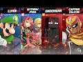 Super Smash Bros Ultimate Luigi and  Mythra/Pyra vs Enderman and Captain Falcon