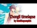 Zhongli Genshin Impact fanart timelapse