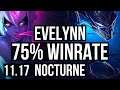 EVELYNN vs NOCTURNE (JUNGLE) (DEFEAT) | Rank 4 Eve, 75% winrate | TR Challenger | v11.17