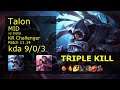 Talon Mid vs Irelia - KR Challenger 9/0/3 Patch 11.14 Gameplay // [롤] 탈론 vs 이렐리아 미드