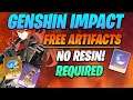 Locations to Pick Up Artifacts! No Resin Needed - Genshin Impact