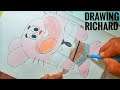 Drawing Richard Watterson the amazing world of Gumball