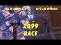 Spiderman: Miles Morales 2099 Race! Spidey vs Miles