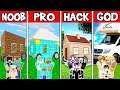 Minecraft: HOUSE ON WHEELS BUILD CHALLENGE - NOOB vs PRO vs HACKER vs GOD in Minecraft Animation