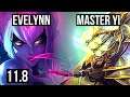 EVELYNN vs MASTER YI (JUNGLE) | Rank 1 Eve, 12/4/14, Dominating, Rank 18 | JP Challenger | v11.8