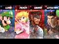 Super Smash Bros Ultimate Luigi and Little Mac vs Peach and Snake