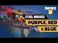 Fortnite Steel Bridges Locations - Purple, Red & Blue Bridge - Fly Choppa Under Bridge Week 8