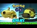 Evolving SHINY HIPPOPOTAS to SHINY HIPPOWDON (MALE) in Pokemon GO